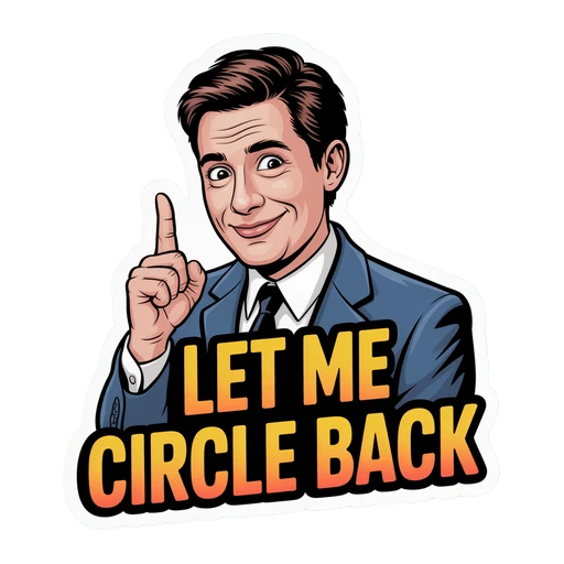 Retro Businessman Let Me Circle Back Sticker