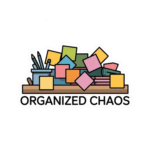 Organized Chaos Desk Vinyl Sticker
