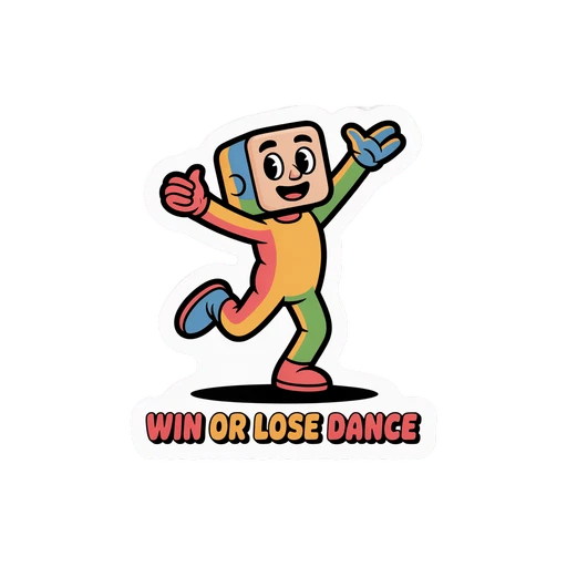 Colorful Win or Lose Dance Character Sticker