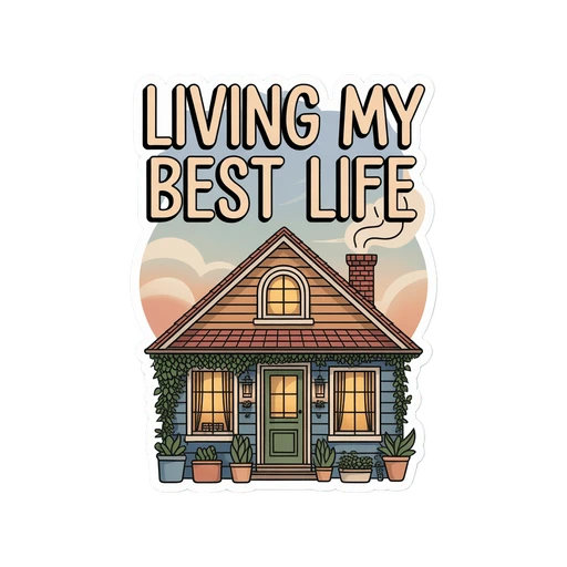 Living My Best Life Cozy Cottage Sticker