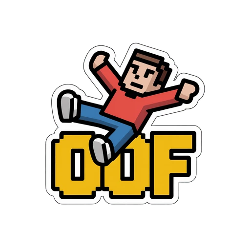 Retro Pixel Art OOF Vinyl Sticker