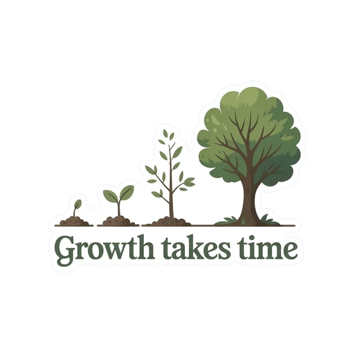 Growth Takes Time Inspirational Tree Sticker