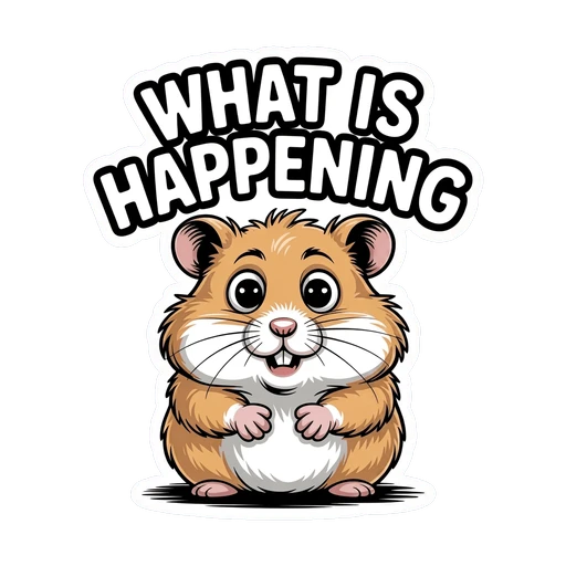 Cute Hamster What Is Happening Sticker