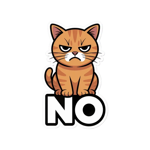 Grumpy Cat NO Text Vinyl Sticker