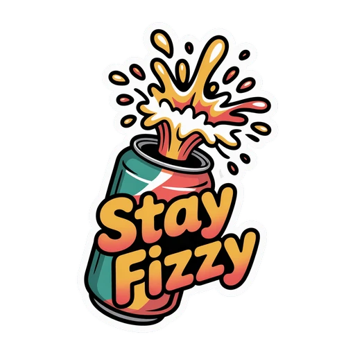 Stay Fizzy Soda Can Splash Sticker