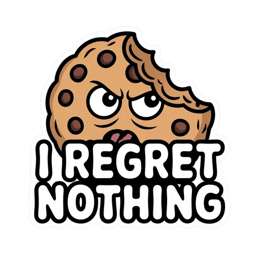 Funny Cookie with Attitude Vinyl Sticker