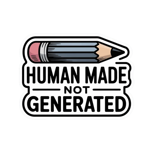 Human Made Not Generated Pencil Sticker