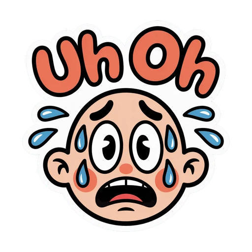 Uh Oh Expression Cartoon Face Sticker