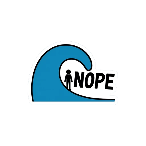 Funny Wave Nope Vinyl Sticker
