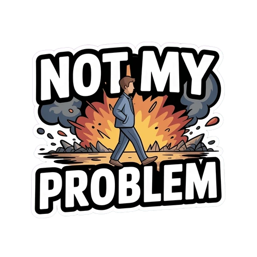 Funny Not My Problem Explosion Sticker