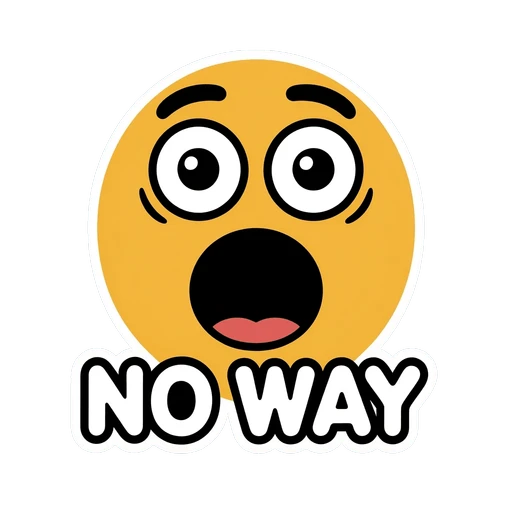 Surprised Emoji No Way Sticker