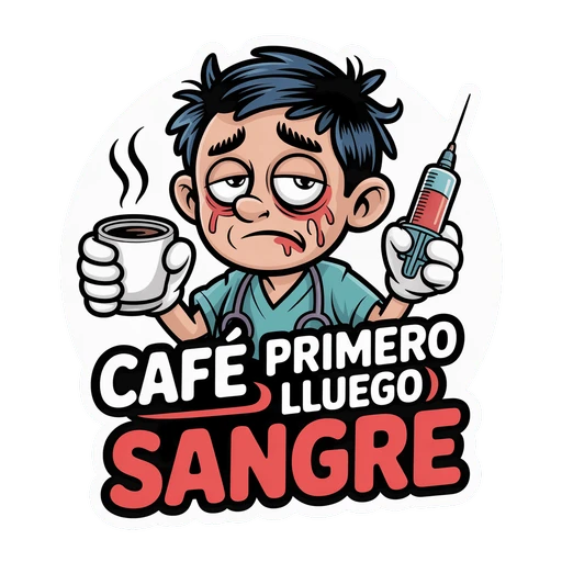 Funny Nurse Coffee First Vinyl Sticker