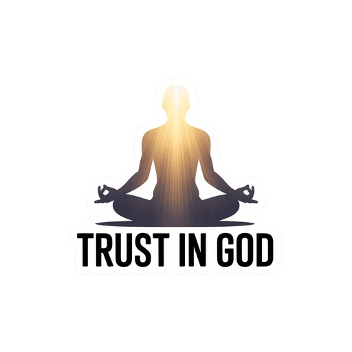 Meditative Silhouette Trust In God Sticker