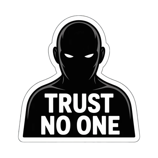 Trust No One Mysterious Silhouette Sticker