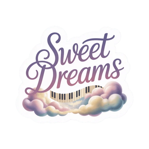Sweet Dreams Piano Cloud Vinyl Sticker