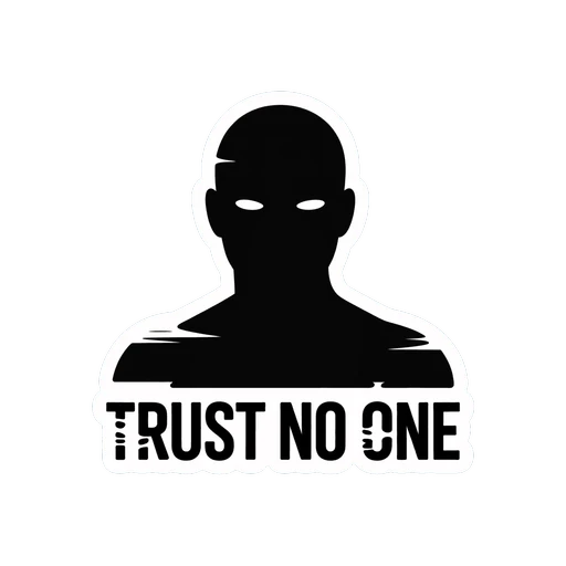 Mysterious 'Trust No One' Silhouette Sticker