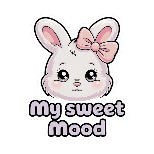 Cute Bunny My Sweet Mood Sticker