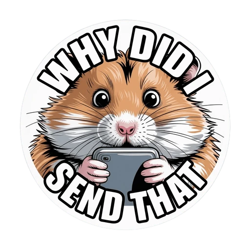 Funny Hamster with Phone Meme Sticker