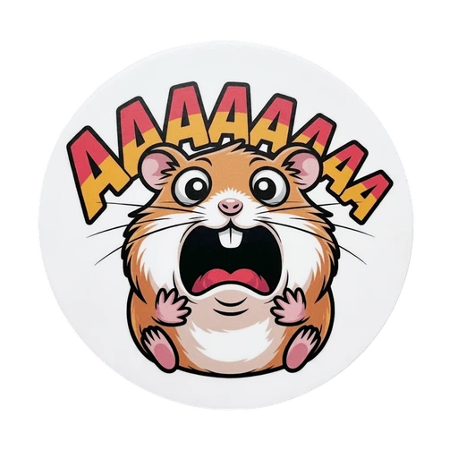 Funny Screaming Hamster Vinyl Sticker