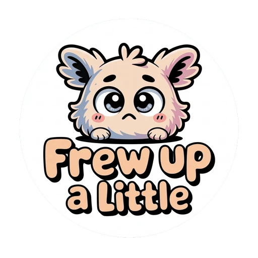 Cute Kawaii Creature with Frew Up a Little Text Sticker