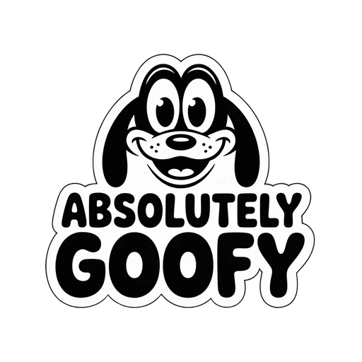 Absolutely Goofy Cartoon Dog Sticker