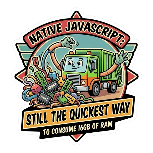 Funny JavaScript Garbage Collector Sticker