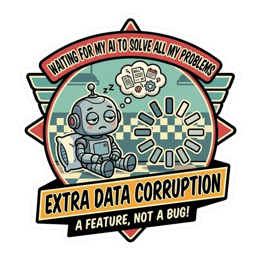 Funny AI Robot Loading Icon Sticker
