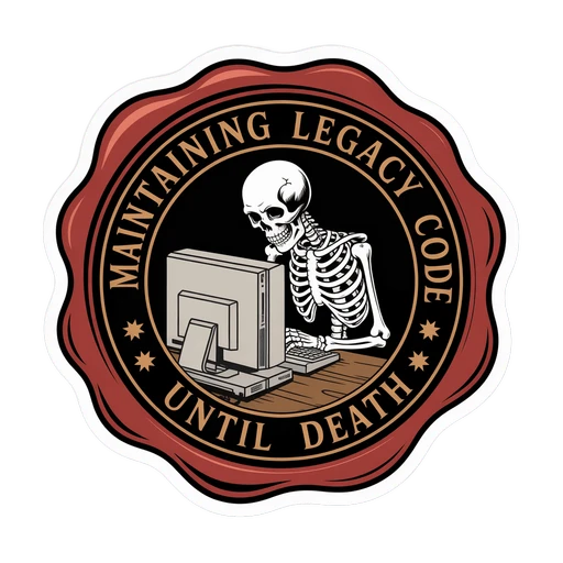 Funny Skeleton Programmer Legacy Code Sticker