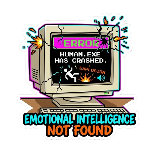 Retro Computer Error Emotional Intelligence Sticker