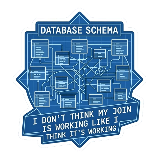 Funny Database Schema Vinyl Sticker