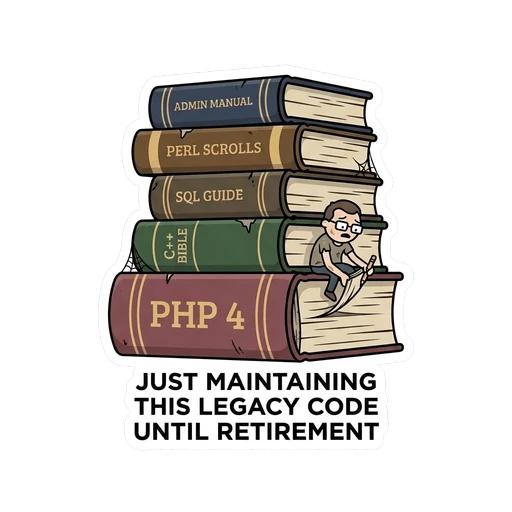 Funny Legacy Code Programmer Sticker