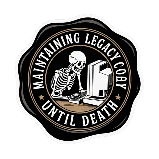 Funny Skeleton Computer Legacy Vinyl Sticker