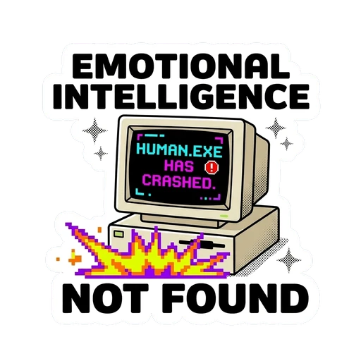 Retro Computer Emotional Intelligence Sticker