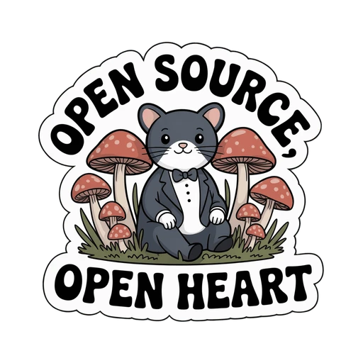 Cute Tuxedo Cat Open Source Vinyl Sticker