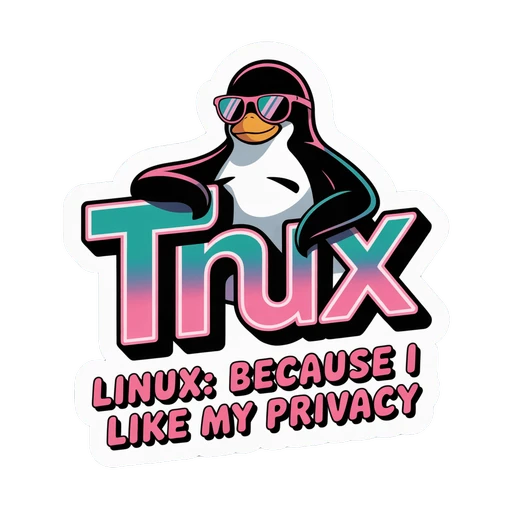 Cool Tux Linux Privacy Vinyl Sticker
