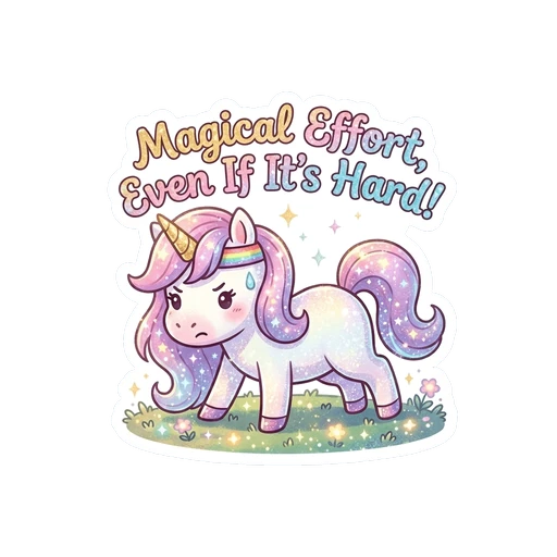 Motivational Unicorn Glitter Vinyl Sticker