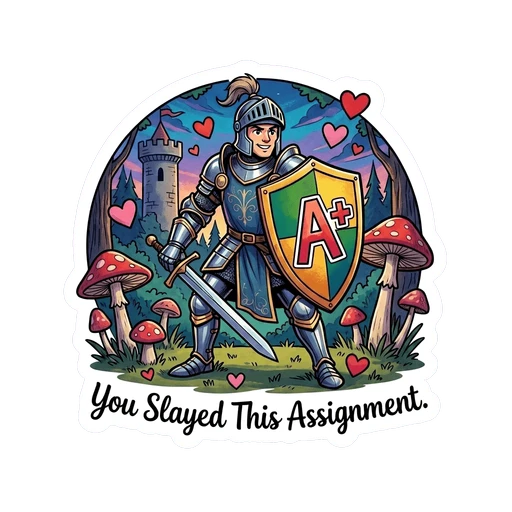 Knight A+ Assignment Achievement Sticker