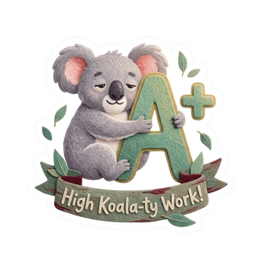Cute Koala A+ High Quality Vinyl Sticker