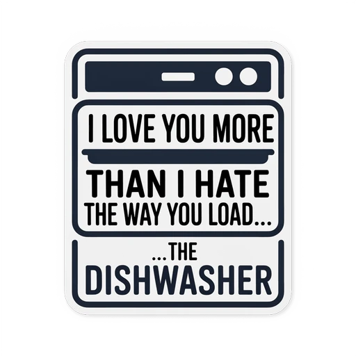 Funny Dishwasher Loading Quote Vinyl Sticker