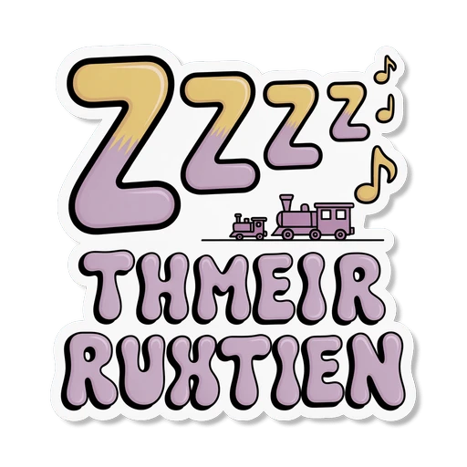 ZZZ Their Ruxtien Funny Text Train Sticker