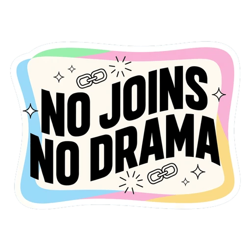 No Joins No Drama Sewing Humor Sticker