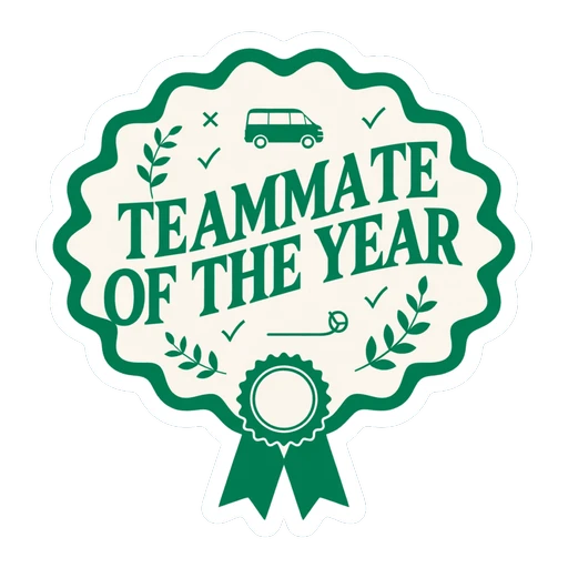 Teammate of the Year Award Ribbon Sticker