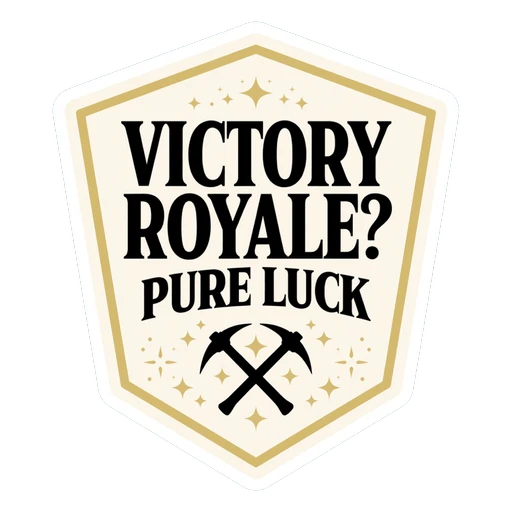 Victory Royale Pure Luck Gaming Badge Sticker