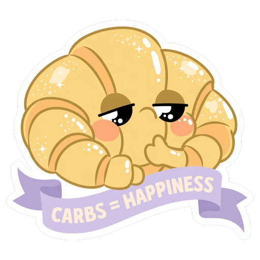 Cute Croissant Carbs Equals Happiness Vinyl Sticker