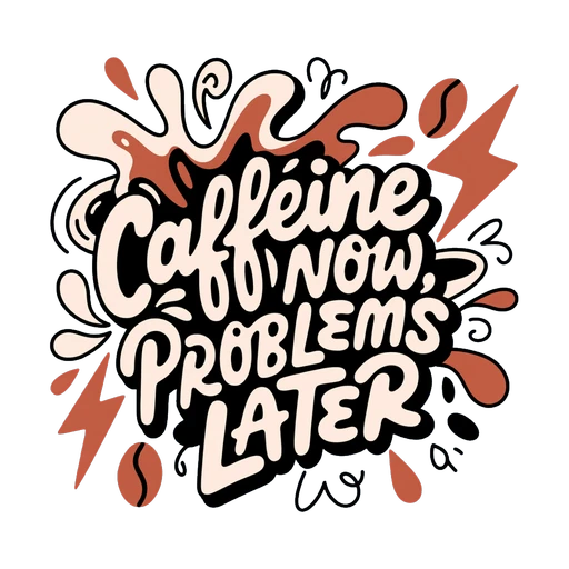 Caffeine Now Problems Later Quote Sticker