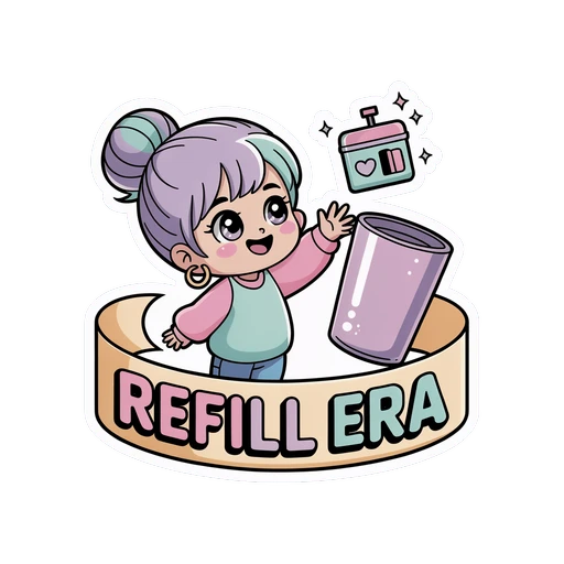 Refill Era Cute Girly Tumbler Vinyl Sticker