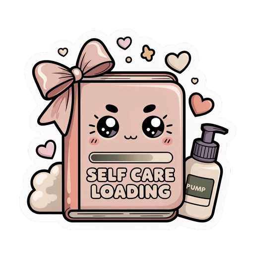 Self Care Loading Journal Kawaii Skincare Sticker