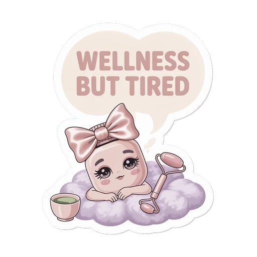 Wellness But Tired Skincare Cloud Vinyl Sticker