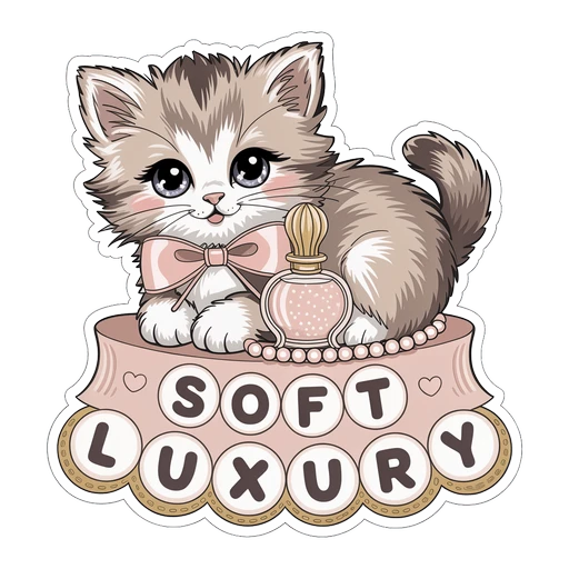 Soft Luxury Kitten Perfume Bow Vinyl Sticker
