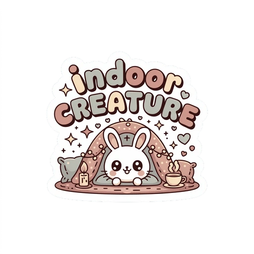 Indoor Creature Bunny Cozy Tent Vinyl Sticker